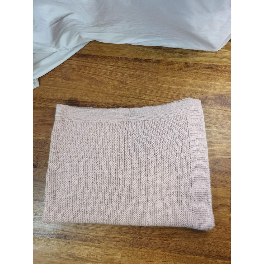 Restoration Hardware Baby & Child Pink Alpaca Wool Blend Knit Blanket